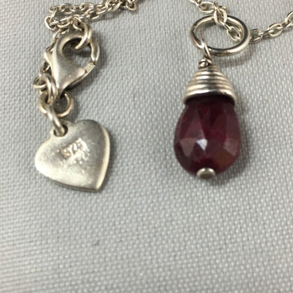 Stella & Dot Sterling Silver Ruby Gemstone Pendan… - image 5